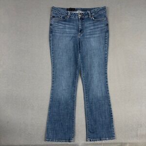 Lee Jeans Womens 12 Blue Bootcut Modern Series Mid Rise Distressed Hem Denim
